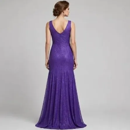Women's Embroidered Lace Mermaid Gown - Image 4