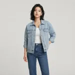 Light-blue-classic-button-front-denim-jacket-for-women-with-flap-chest-pockets