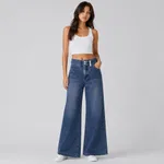 Blue-wide-leg-denim-jeans-for-women-with-high-waist-drawstring-detail-and-front-pockets
