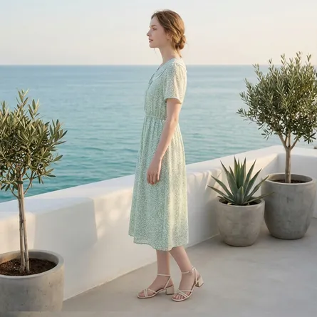 Mint-green-floral-midi-dress-for-women-with-peter-pan-collar-and-tie-front-detail