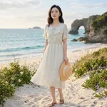 Light-floral-midi-dress-for-women-with-ruffle-sleeves-and-fitted-waist