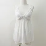White-lace-babydoll-lingerie-with-sheer-skirt-and-adjustable-straps