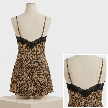 Leopard-print-lace-slip-dress-for-women-with-black-lace-detailing