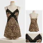 Leopard-print-lace-slip-dress-for-women-with-black-lace-detailing