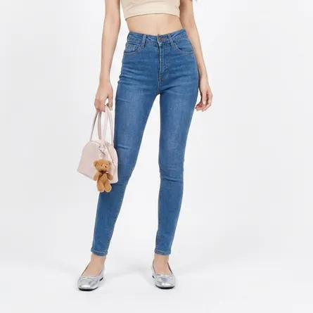Blue-high-waist-skinny-jeans-for-women
