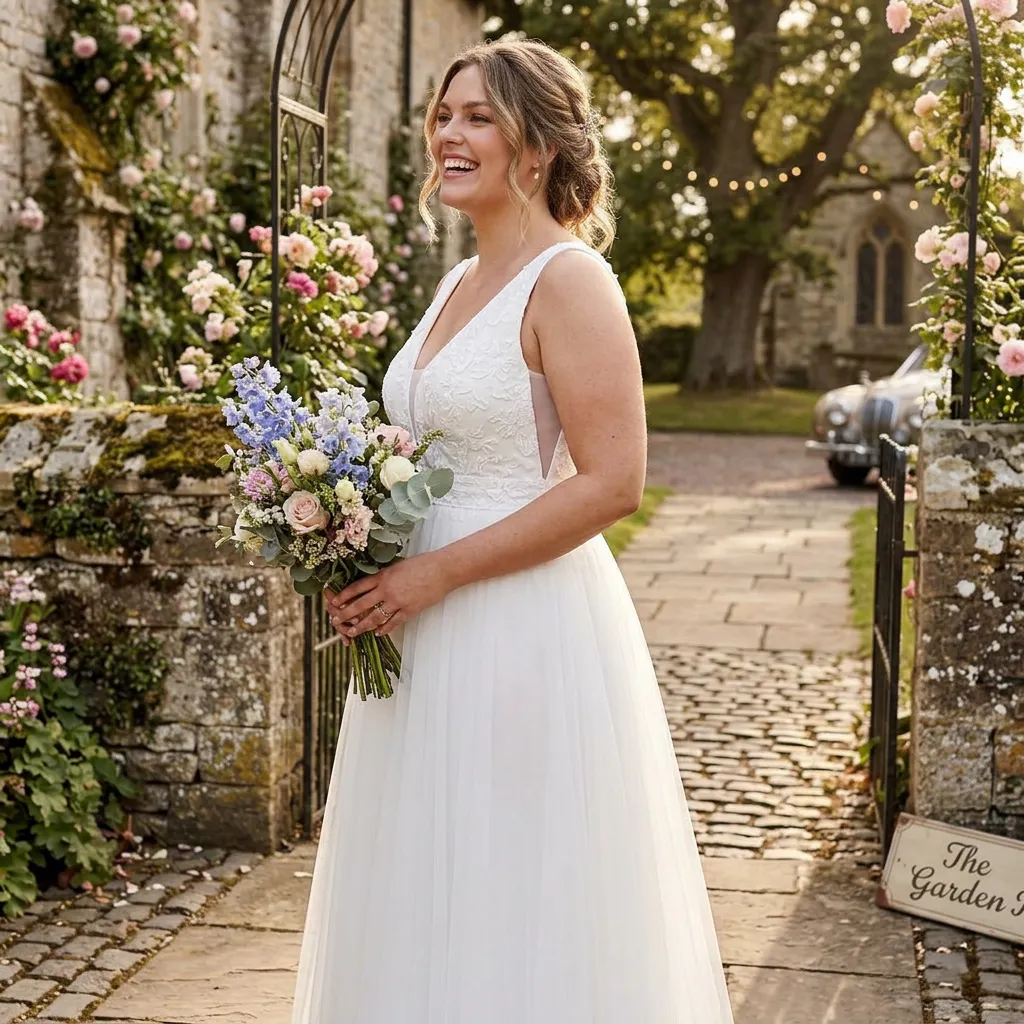 White-v-neck-sleeveless-wedding-maxi-dress-with-textured-bodice-and-pleated-skirt