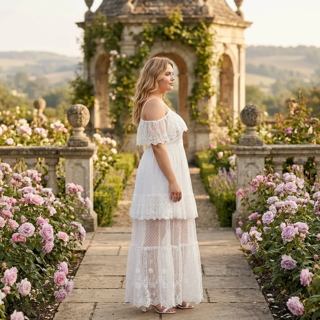 White-off-shoulder-lace-maxi-dress-with-spaghetti-straps-tiered-skirt-and-floral-embroidery