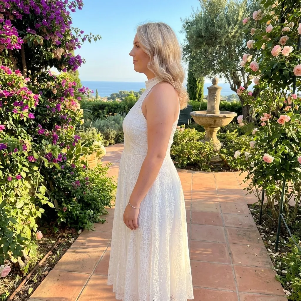 White-halter-neck-lace-maxi-dress-with-fitted-bodice-and-flared-skirt