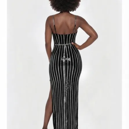 Premium Black & Silver Embellished Gown - Image 4