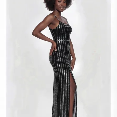 Premium Black & Silver Embellished Gown - Image 3