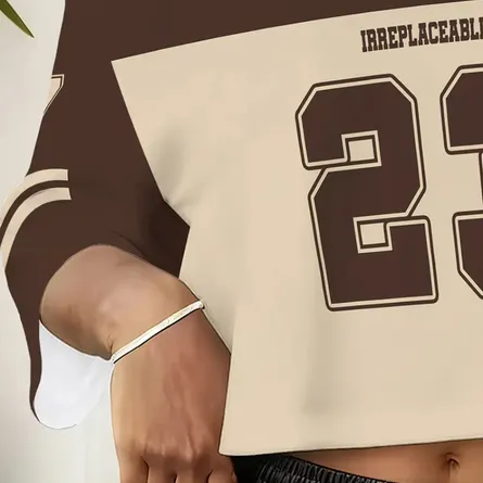 Vintage V-Neck Number "23" Sports Jersey Top - Image 4