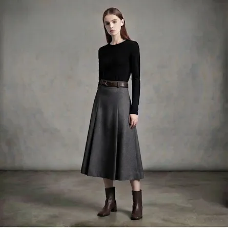 High Waist A-Line Maxi Skirt for Women - Image 3