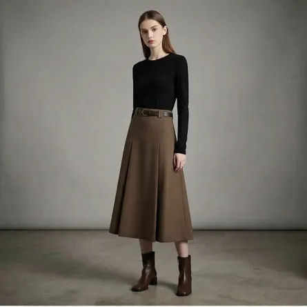 High Waist A-Line Maxi Skirt for Women - Image 6