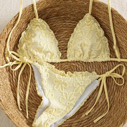 Sunshine Crochet Daisy Bikini Set - Image 4