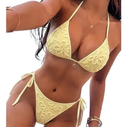 Sunshine Crochet Daisy Bikini Set - Image 3