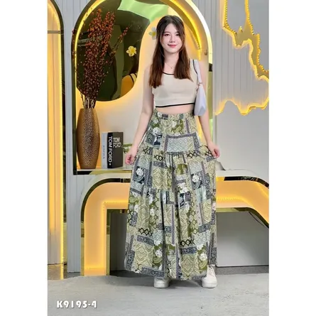 Printed Long Flared Skirt for Women - Image 4