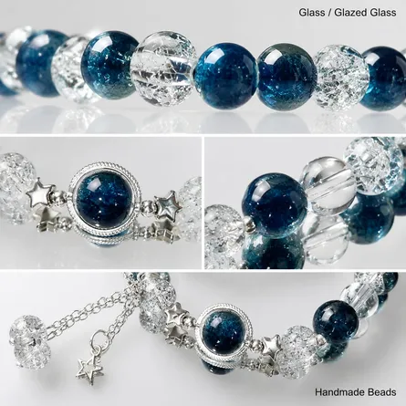 Celestial Blue Crystal Beaded Bracelet - Image 5