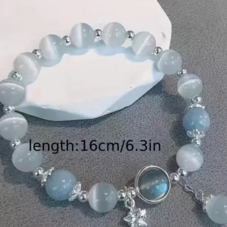 Ethereal Celestial Blue Beaded Bracelet - Image 4