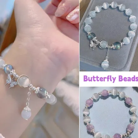 Ethereal Celestial Blue Beaded Bracelet - Image 6