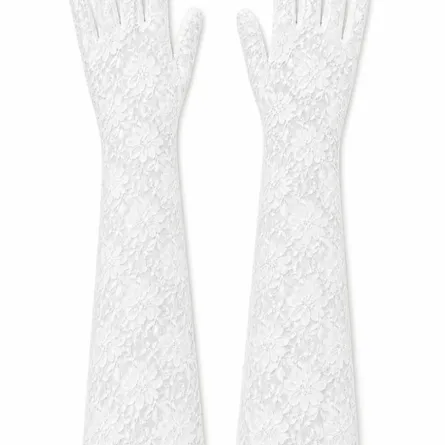 Elegant Floral Lace Long Gloves - Image 7