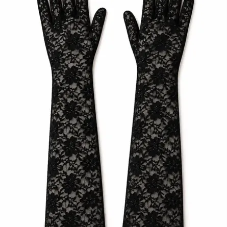 Elegant Floral Lace Long Gloves - Image 5