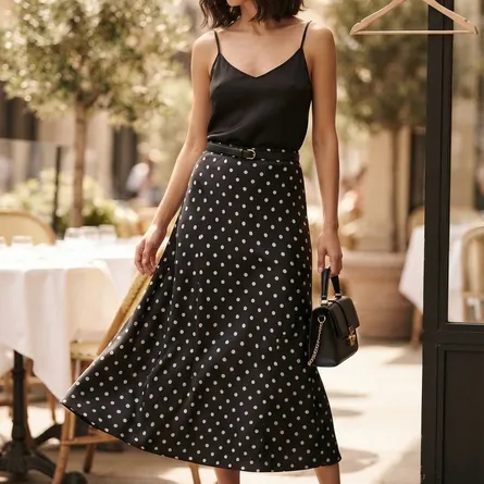 Timeless Polka Dot Maxi Skirt - Black & White Collection