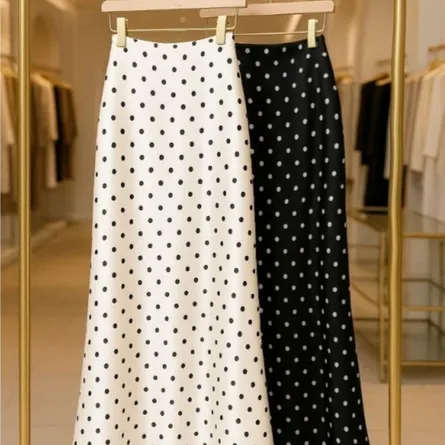 Timeless Polka Dot Maxi Skirt - Black & White Collection - Image 6