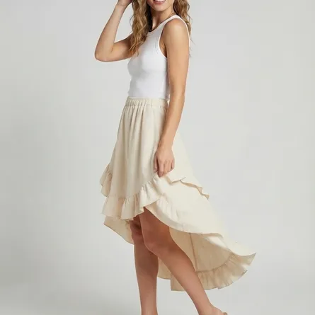 Victorian-Inspired Ruffled High-Low Maxi Skirt - Elegant Steampunk & Lolita Style - Image 5