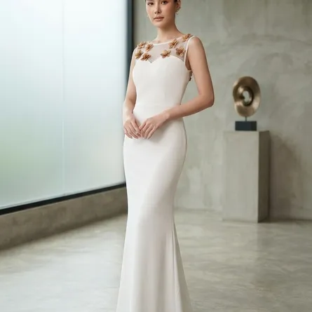 Elegance Illusion Floral Mesh Maxi Dress