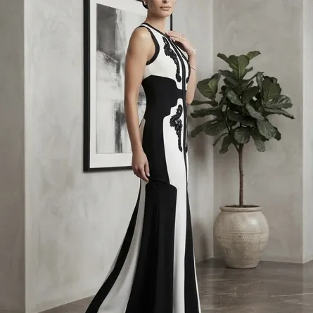 The "Aurelia" Geometric Lace Gown - Image 4