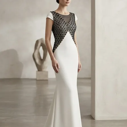 The "Aria" Gown: Modern Illusion Bodice Mermaid Dress