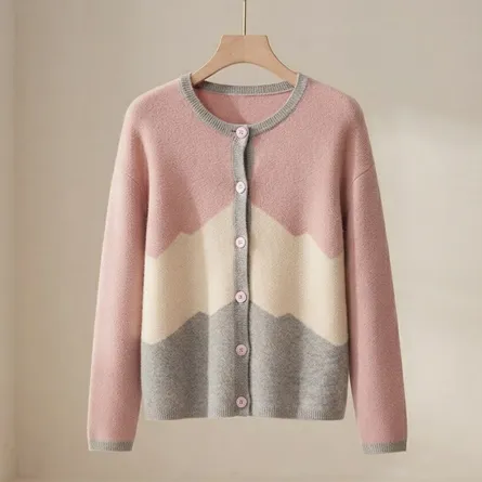 Chic Color-Block Chevron Cardigan - Image 5