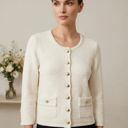 Classic Ivory Tweed Jacket