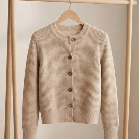 Classic Textured Knit Cardigan - Image 5