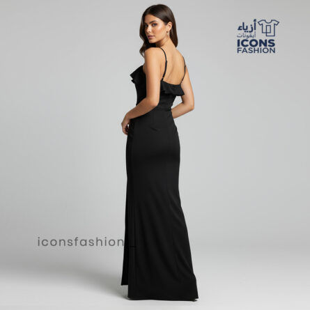 Ruffle bodycon dress for women | Women stylish slit party wear dress | Ladies crepe evening dress for women | - Image 3