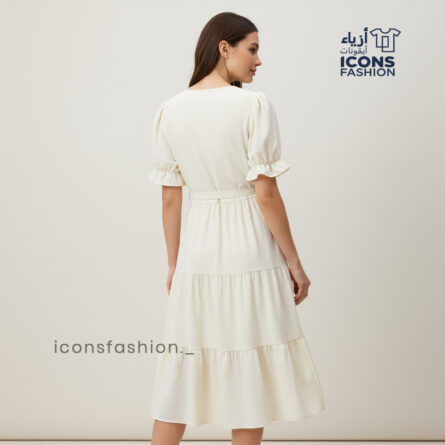 Tiered midi dress  for women | Women crepe dress | Ladies stylish layered dress for women | - Image 3