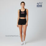 Black-sleeveless-crop-top-for-women-with-printed-text-on-front-round-neckline