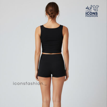 Black-sleeveless-crop-top-for-women-with-printed-text-on-front-round-neckline
