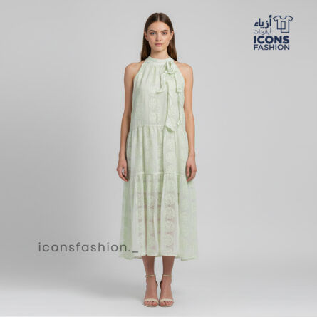 Mint-green-women-lace-midi-dress-halter-neck-tiered-sleeveless-summer-wear-dress