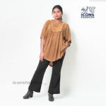 Brown-loose-fit-Kaftan-style-top-with-embroidered-detailing-on-the-front-yoke