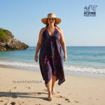 Multicolor-halter-neck-flowy-beach-dress-for-women-with-asymmetrical-hemline