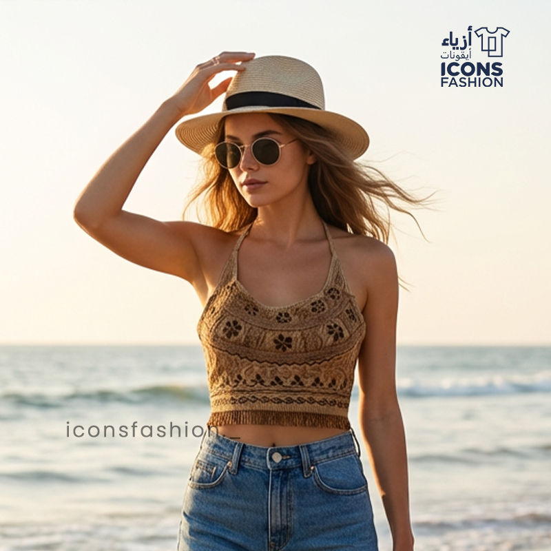 Mustard-yellow-women-halter-neck-knit-backless-crop-top-with-tie-up-back