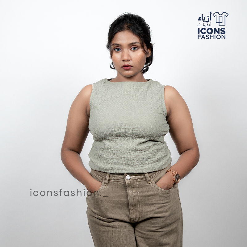 Mint-green-sleeveless-solid-ribbed-crop-top-for-women