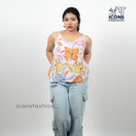 Multicolour-floral-printed-spaghetti-sleeve-top-for-women