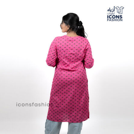 Printed kurti for women | Women pink straight kurti | Ladies stylish ethnic wear - Image 3