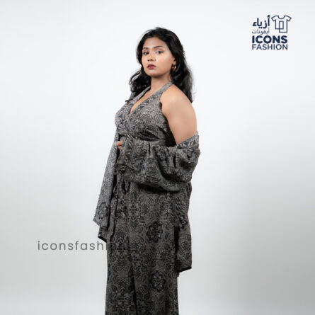 Women paisley printed three-piece set | Ladies stylish tie up crop top - Image 3