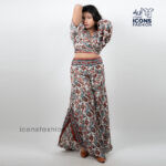 Women-off-white-paisley-printed-crop-top-and-wide-leg-pants-co-ord-set-with-tie-up-detail