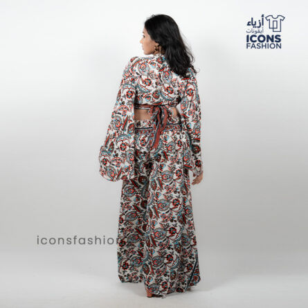 Women paisley printed Co-Ord set |Ladies stylish crop top Pants set - Image 3