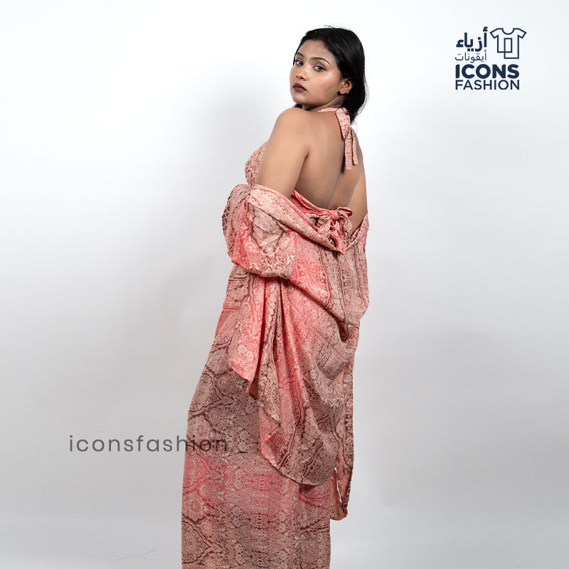 Women-peach-paisley-printed-crop-top-wide-leg-pants-and-long-shrug-three-piece-co-ord-set