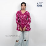 Pink-floral-printed-short-kurti-for-women